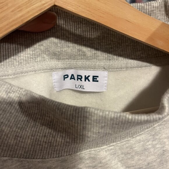 NWT Parke 2026 Valentine’s Day Jean Heart Varsity Mockneck Sweatshirt Size L/XL - Picture 4 of 4